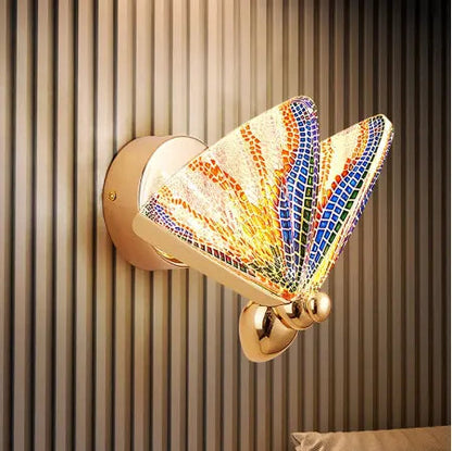 Modern LED Butterfly Wall Lamp Indoor Lighting Acrylic Lampshade Wall lights For Bedside Bedroom Sconces Home Decoration by Zhongsan | Souqify