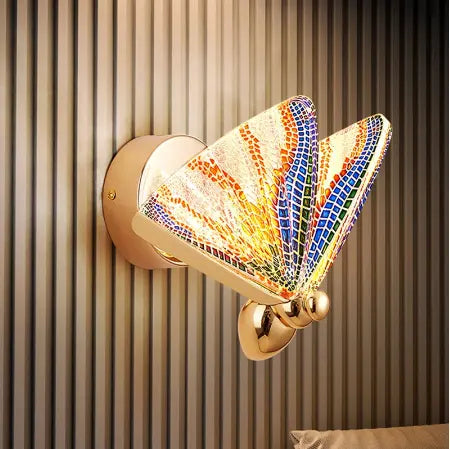 Modern LED Butterfly Wall Lamp Indoor Lighting Acrylic Lampshade Wall lights For Bedside Bedroom Sconces Home Decoration by Zhongsan | Souqify
