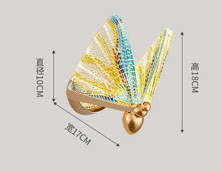 Modern LED Butterfly Wall Lamp Indoor Lighting Acrylic Lampshade Wall lights For Bedside Bedroom Sconces Home Decoration by Zhongsan | Souqify