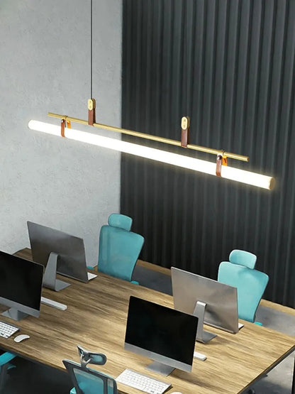 Modern LED Pendant Light Horizontal Long Bar Dining Room Kitchen Suspension Light Office Workbench Ceiling Hanging Lamp by Zhongsan | Souqify