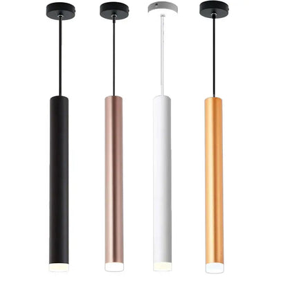 Modern LED Pendant Long Tube Black White Rose Golden Lamp Island Bar Counte Shop Room Kitchen Fixtures Hanglamp Luminaire Light by Zhongsan | Souqify