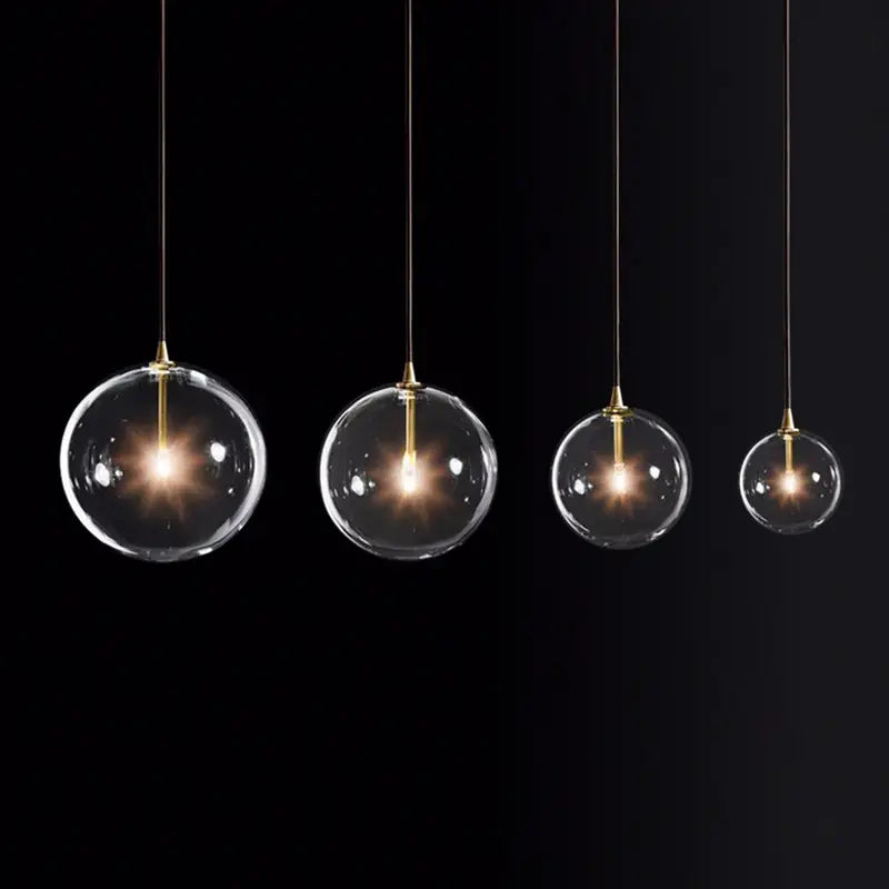 Modern minimalist glass chandelier restaurant bar counter designer clothing store bedroom bedside transparent ball lamps by Zhongsan | Souqify