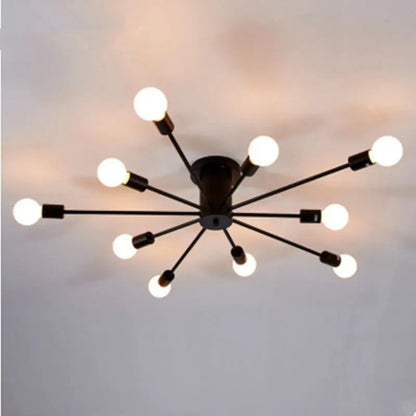 Modern minimalist industrial wind spider ceiling light living room bedroom wrought iron ceiling light by Zhongsan | Souqify