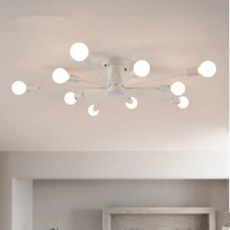 Modern minimalist industrial wind spider ceiling light living room bedroom wrought iron ceiling light by Zhongsan | Souqify