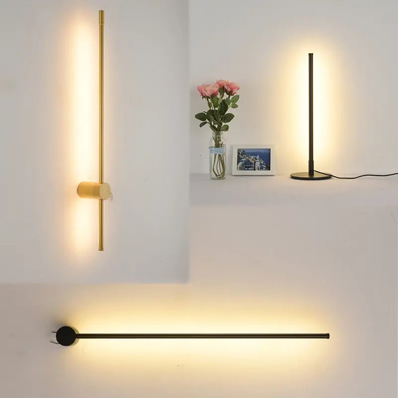 Modern Minimalist Line Pendant lights LED table lamp Nordic Living Room Background Wall lamp Bedroom Bedside Floor Lamp Fixtures by Zhongsan | Souqify