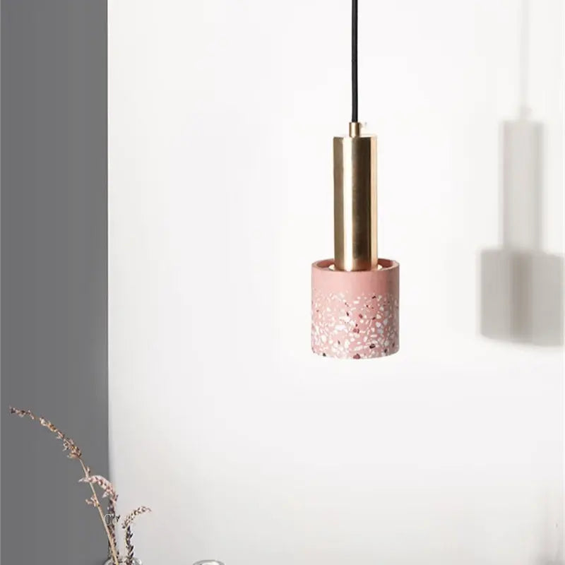 Modern Minimalist Terrazzo Cement Pendant Light Concrete Hanging Lamp Marble Light Nordic Restaurant Bedside Corridor Luminaire by Zhongsan | Souqify