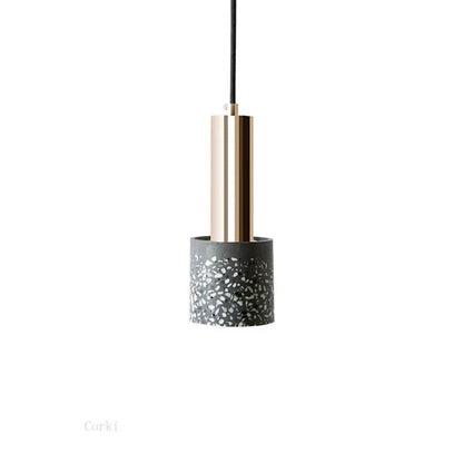 Modern Minimalist Terrazzo Cement Pendant Light Concrete Hanging Lamp Marble Light Nordic Restaurant Bedside Corridor Luminaire by Zhongsan | Souqify