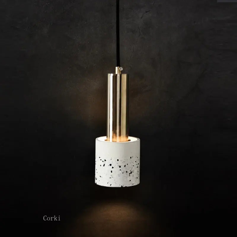 Modern Minimalist Terrazzo Cement Pendant Light Concrete Hanging Lamp Marble Light Nordic Restaurant Bedside Corridor Luminaire by Zhongsan | Souqify