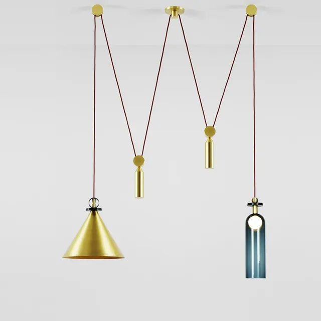 Modern Pulley DIY Combine Metal Pendant lights Kitchen Adjustable Italian Designer Dinning Room Decor LED Pendant Light by Zhongsan | Souqify