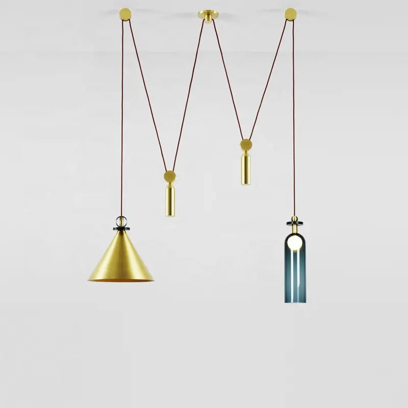Modern Pulley DIY Combine Metal Pendant lights Kitchen Adjustable Italian Designer Dinning Room Decor LED Pendant Light by Zhongsan | Souqify