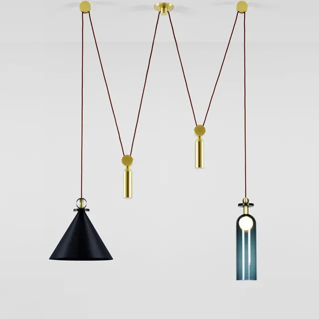 Modern Pulley DIY Combine Metal Pendant lights Kitchen Adjustable Italian Designer Dinning Room Decor LED Pendant Light by Zhongsan | Souqify