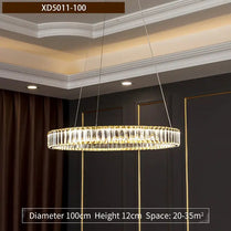 Modern Round Crystal Chandelier Lighting Staircase Chandelier For Dining room Bedroom indoor lighting Kitchen Island Fixtures by Zhongsan | Souqify