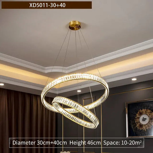 Modern Round Crystal Chandelier Lighting Staircase Chandelier For Dining room Bedroom indoor lighting Kitchen Island Fixtures by Zhongsan | Souqify