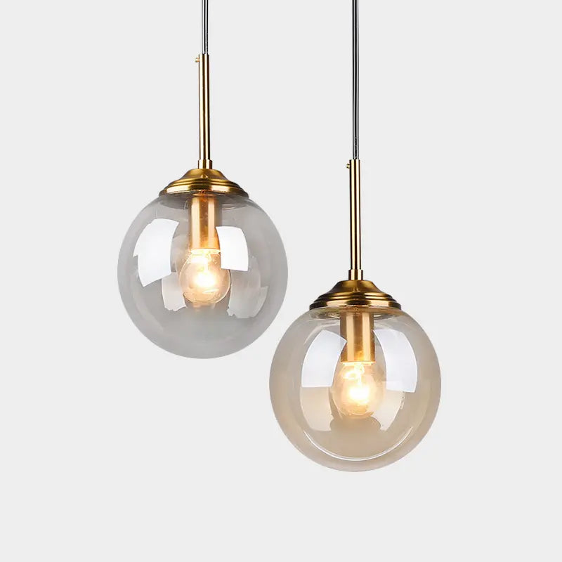 Modern small glass ball pendant light Restaurant Bar Bedside glass pendant light Dia 15cm Transparent Amber Smoke Gray by Zhongsan | Souqify