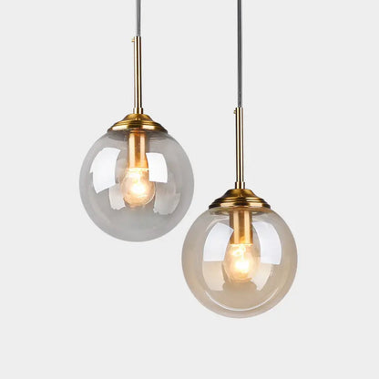 Modern small glass ball pendant light Restaurant Bar Bedside glass pendant light Dia 15cm Transparent Amber Smoke Gray by Zhongsan | Souqify