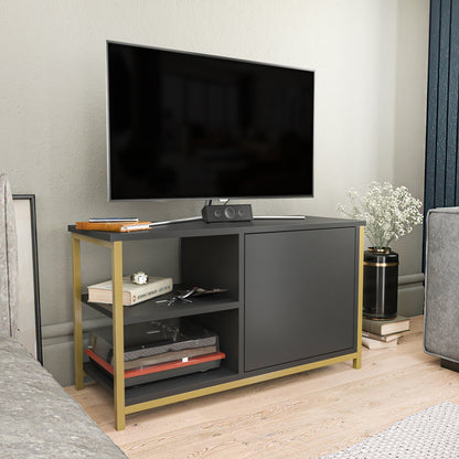 Muskegon TV Unit - Gold -Anthrac?te by DECOROTIKA | Souqify