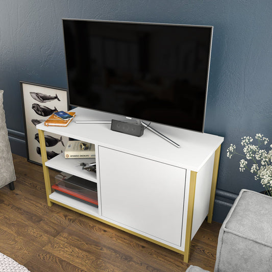 Muskegon TV Unit - Gold -White by DECOROTIKA | Souqify