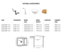 N005 INSET SERIES SINGLE BOWL KITCHEN SINK by Maykromluks | Souqify