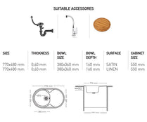 N009 INSET SERIES SINGLE BOWL KITCHEN SINK by Maykromluks | Souqify