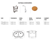 N010 INSET SERIES DOUBLE BOWLS KITCHEN SINK by Maykromluks | Souqify