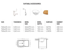 N013 INSET SERIES SINGLE BOWL KITCHEN SINK by Maykromluks | Souqify