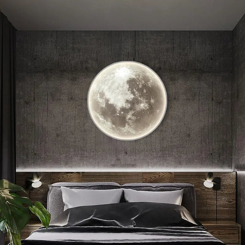 Nordic background wall moon mural lamp model room exhibition hall corridor wall lamp bedroom art decoration bedside lamp by Zhongsan | Souqify