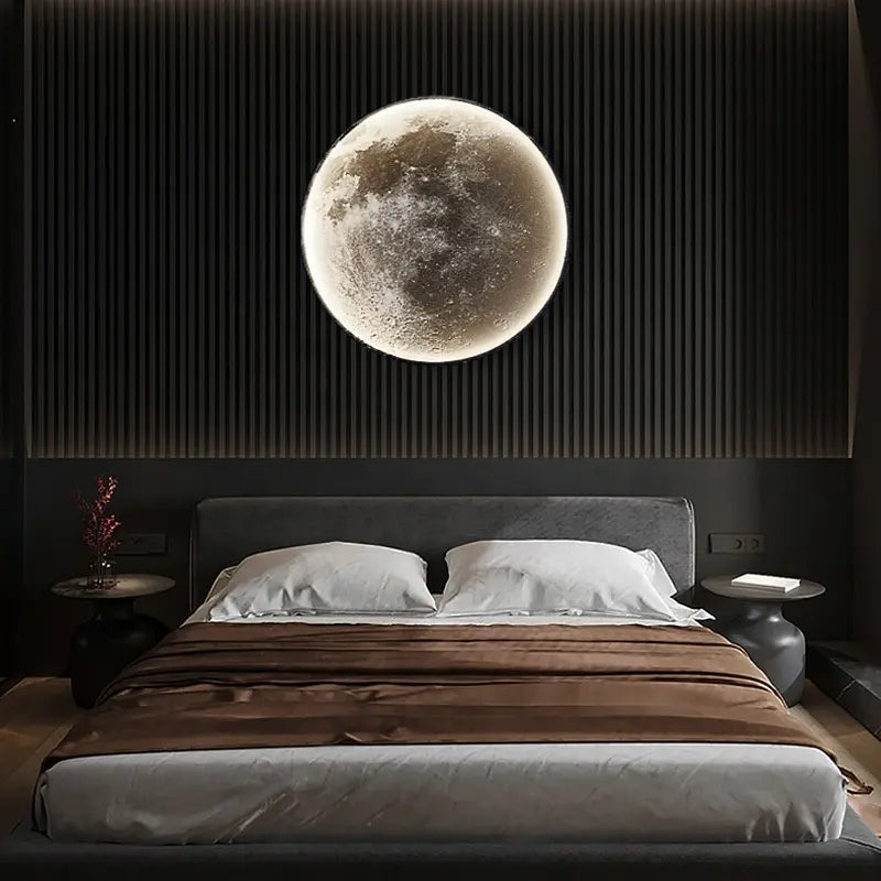 Nordic background wall moon mural lamp model room exhibition hall corridor wall lamp bedroom art decoration bedside lamp by Zhongsan | Souqify