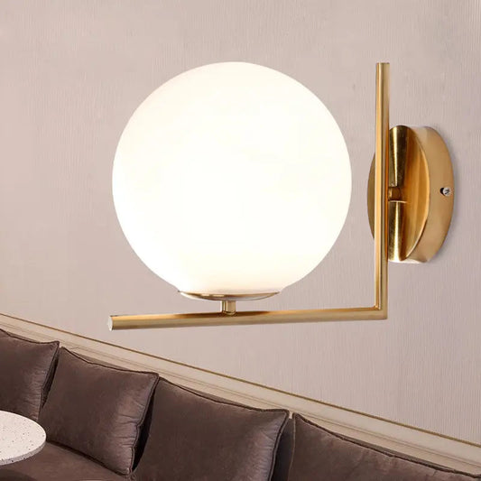 Nordic ball glass wall lamp modern minimalist bedroom bedside living room creative corridor aisle decorative wall lamp by Zhongsan | Souqify