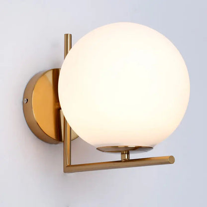 Nordic ball glass wall lamp modern minimalist bedroom bedside living room creative corridor aisle decorative wall lamp by Zhongsan | Souqify