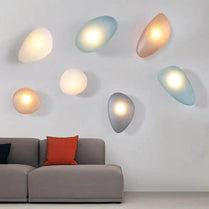 Nordic bedroom bedside lamp color pebble glass wall lamp hotel aisle designer corridor model room wall lamp by Zhongsan | Souqify