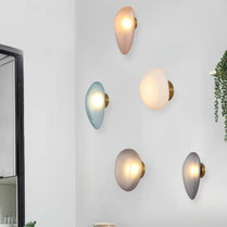 Nordic bedroom bedside lamp color pebble glass wall lamp hotel aisle designer corridor model room wall lamp by Zhongsan | Souqify