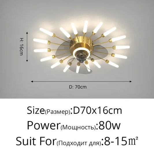 Nordic ceiling fan with light fireworks Bedroom invisible ceiling fan fashion chandelier lighting living room ceiling fan lights by Zhongsan | Souqify