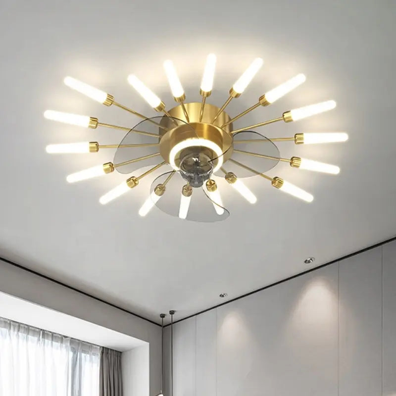 Nordic ceiling fan with light fireworks Bedroom invisible ceiling fan fashion chandelier lighting living room ceiling fan lights by Zhongsan | Souqify