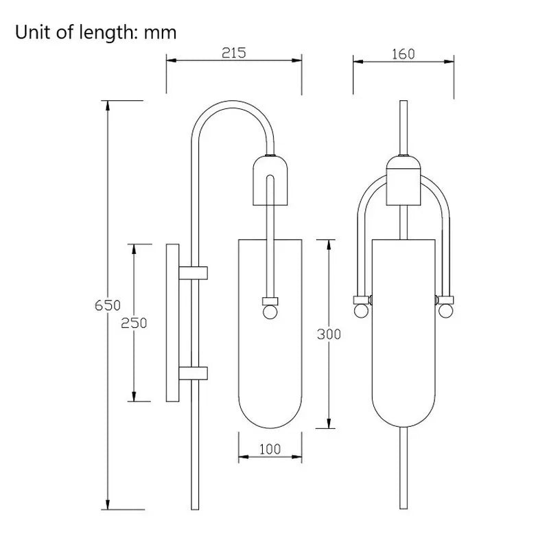 Nordic creative glass wall lamp postmodern bedside decoration designer background wall aisle personality simple art lamp by Zhongsan | Souqify
