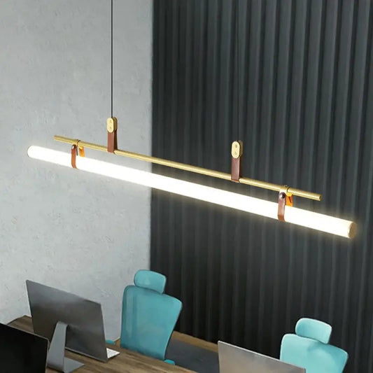 Nordic Dining Table Restaurant Hanging Lights Minimalist Dining Room Led Pendant Lights Modern Minimalist Tube Line Pendant Lamp by Zhongsan | Souqify