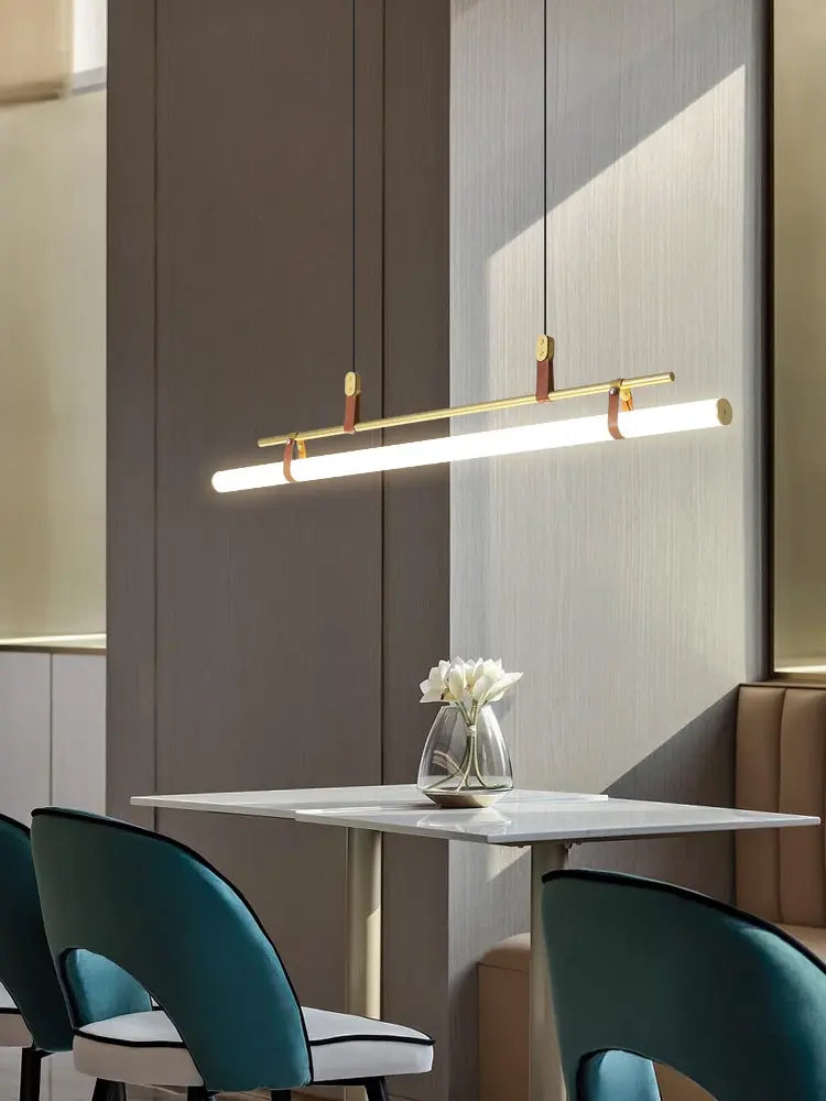 Nordic Dining Table Restaurant Hanging Lights Minimalist Dining Room Led Pendant Lights Modern Minimalist Tube Line Pendant Lamp by Zhongsan | Souqify