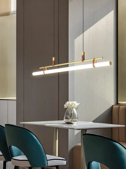 Nordic Dining Table Restaurant Hanging Lights Minimalist Dining Room Led Pendant Lights Modern Minimalist Tube Line Pendant Lamp by Zhongsan | Souqify
