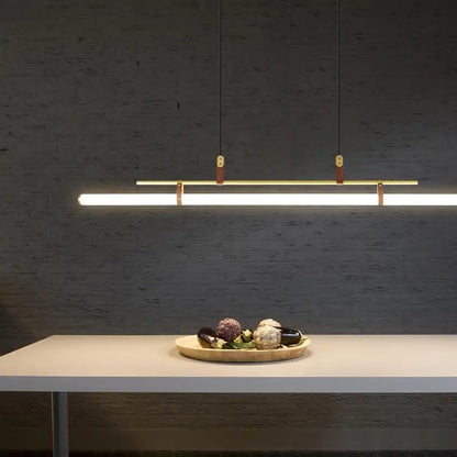 Nordic Dining Table Restaurant Hanging Lights Minimalist Dining Room Led Pendant Lights Modern Minimalist Tube Line Pendant Lamp by Zhongsan | Souqify