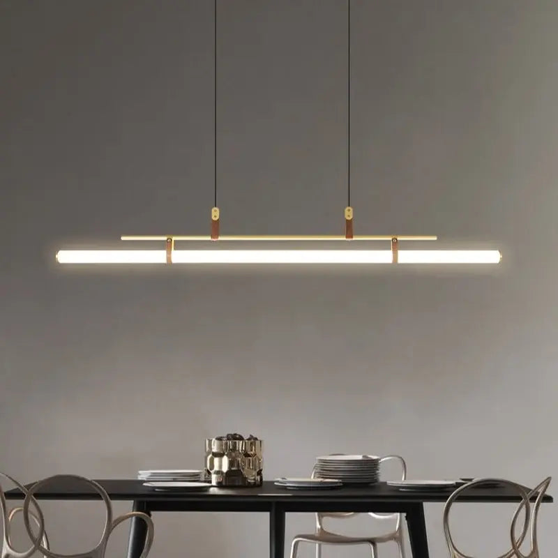 Nordic Dining Table Restaurant Hanging Lights Minimalist Dining Room Led Pendant Lights Modern Minimalist Tube Line Pendant Lamp by Zhongsan | Souqify