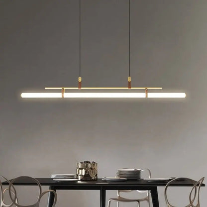 Nordic Dining Table Restaurant Hanging Lights Minimalist Dining Room Led Pendant Lights Modern Minimalist Tube Line Pendant Lamp by Zhongsan | Souqify