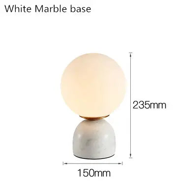 Nordic glass ball small table lamp simple modern light luxury marble children's room bedroom bedside lamp by Zhongsan | Souqify