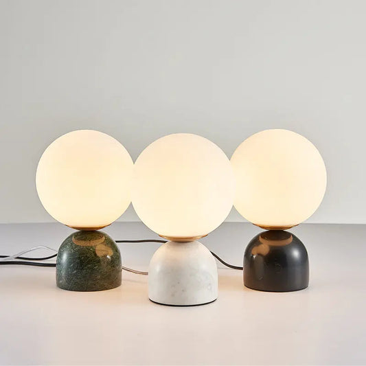Nordic glass ball small table lamp simple modern light luxury marble children's room bedroom bedside lamp by Zhongsan | Souqify
