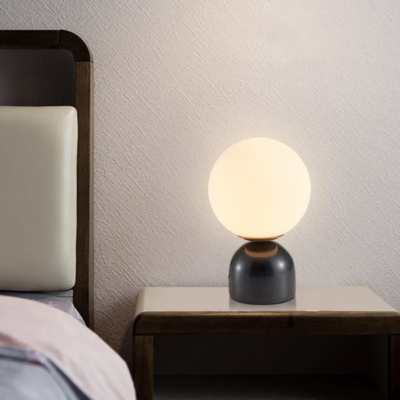 Nordic glass ball small table lamp simple modern light luxury marble children's room bedroom bedside lamp by Zhongsan | Souqify