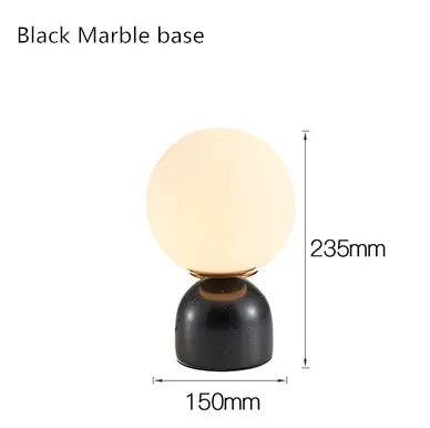 Nordic glass ball small table lamp simple modern light luxury marble children's room bedroom bedside lamp by Zhongsan | Souqify