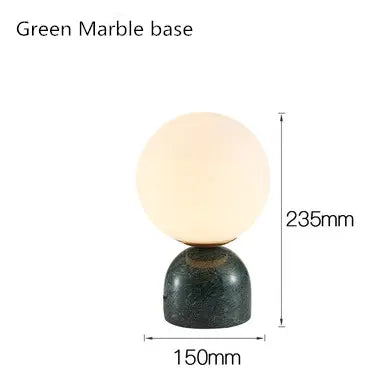Nordic glass ball small table lamp simple modern light luxury marble children's room bedroom bedside lamp by Zhongsan | Souqify