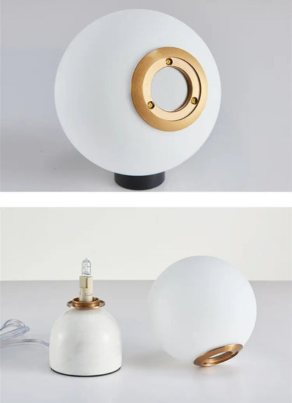 Nordic glass ball small table lamp simple modern light luxury marble children's room bedroom bedside lamp by Zhongsan | Souqify