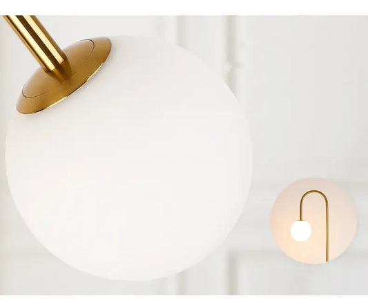 Nordic hotel guest room table lamp golden light luxury living room study bedroom bedside glass ball table lamp by Zhongsan | Souqify