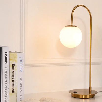 Nordic hotel guest room table lamp golden light luxury living room study bedroom bedside glass ball table lamp by Zhongsan | Souqify