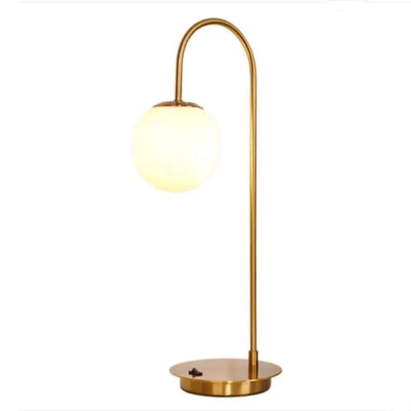 Nordic hotel guest room table lamp golden light luxury living room study bedroom bedside glass ball table lamp by Zhongsan | Souqify