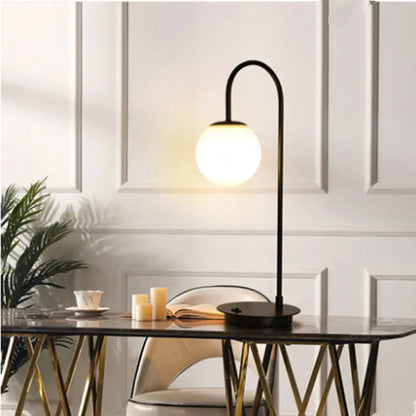 Nordic hotel guest room table lamp golden light luxury living room study bedroom bedside glass ball table lamp by Zhongsan | Souqify